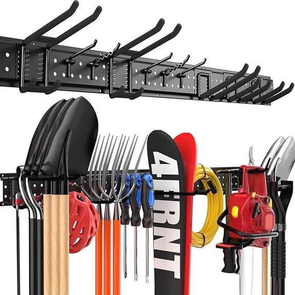 Garage Tool Organizer Wall Mount with Heavy Hooks