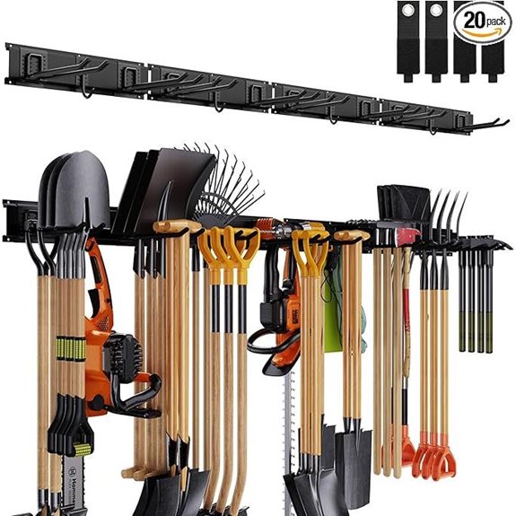 Wall-Mounted Garden Tool Organizer Rack (64 Inches)