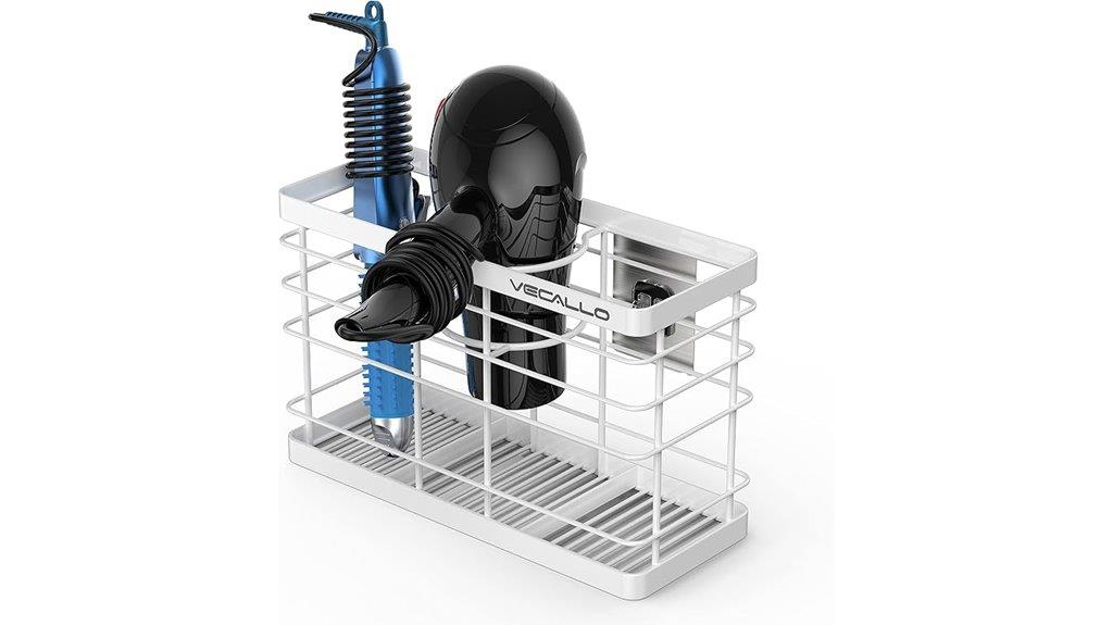 wall mounted hair tool storage