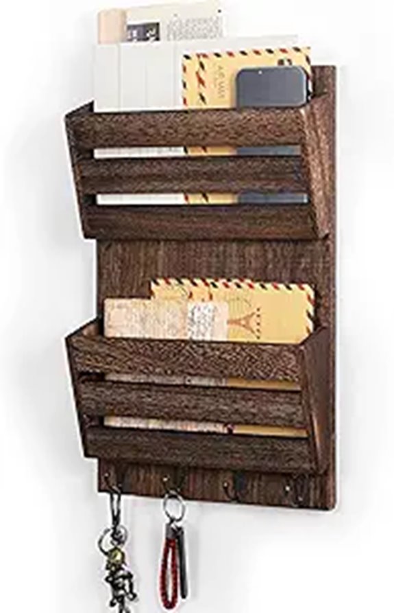 MOOACE Wall-Mount Mail & Key Organizer with Slots