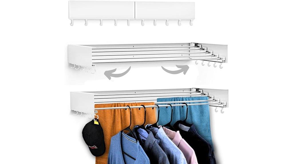 wall mounted retractable drying rack