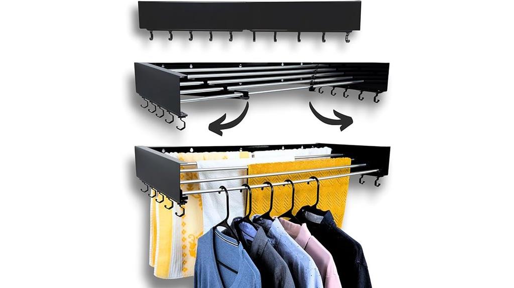 wall mounted retractable drying rack