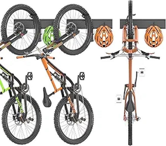 wall mounted swivel bike rack