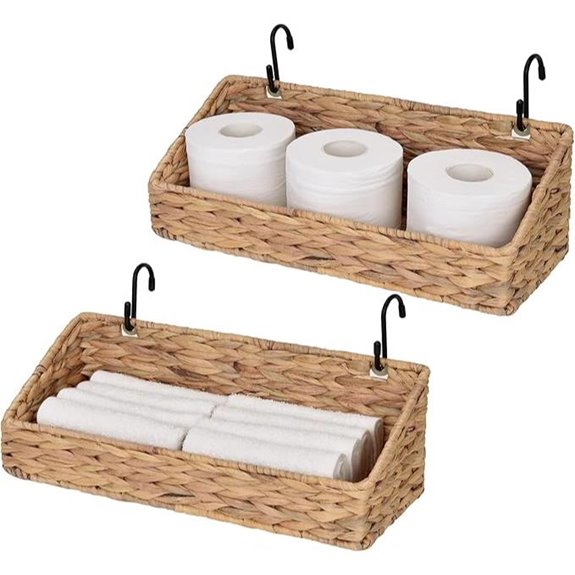 StorageWorks Water Hyacinth Wall Baskets (2 Pack)