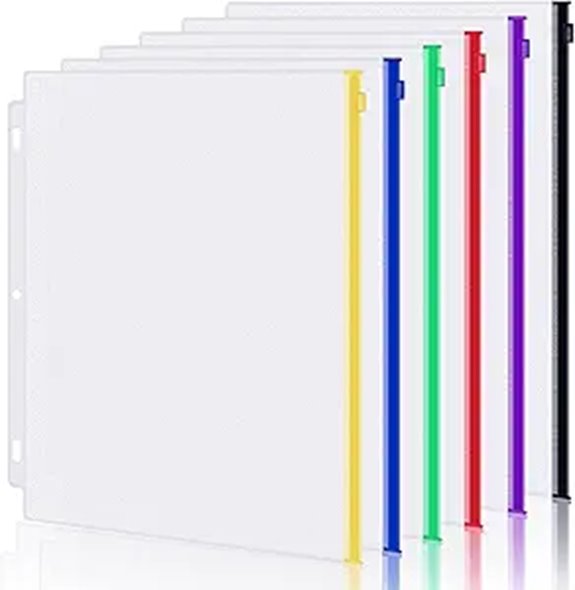 Antner 6 Pack Waterproof Binder Pockets for Office