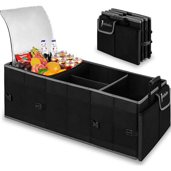 Trunk Organizer with Cooler Waterproof Collapsible 3 Compartments