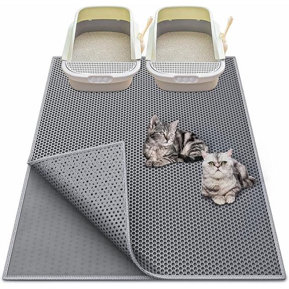 Waterproof Cat Litter Mat with Double-Layer Trap