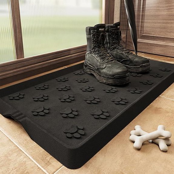 Paw Pattern Waterproof Shoe Mat Tray for Entryway