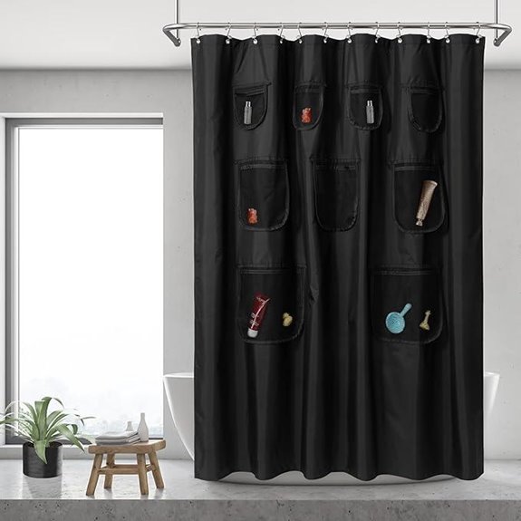 N&Y HOME Waterproof Shower Curtain with Pockets