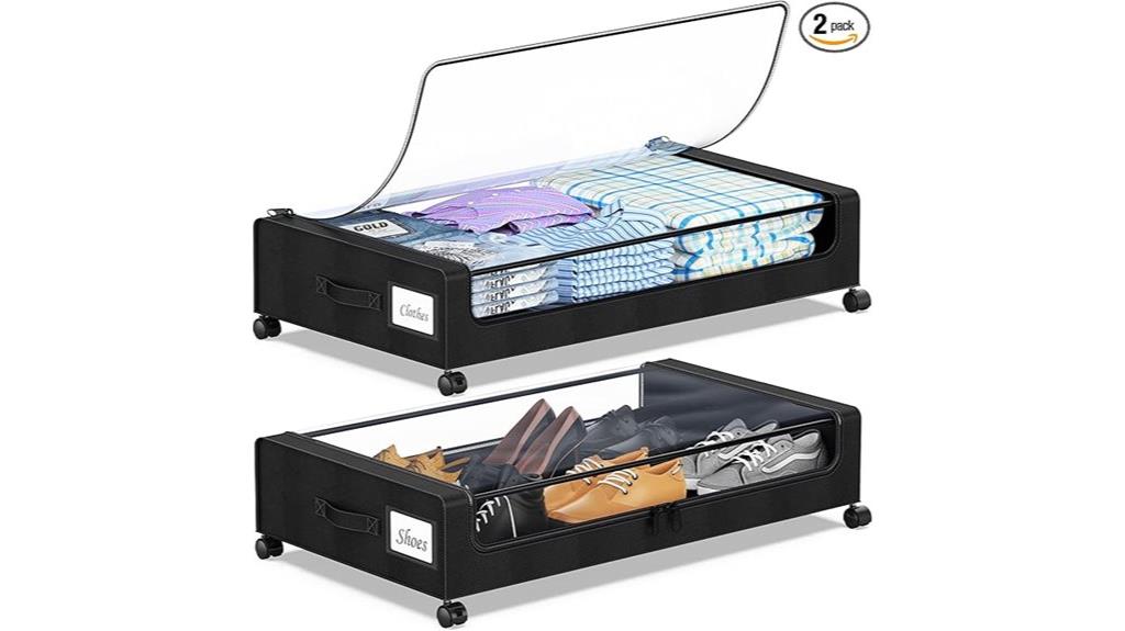 wheeled storage under bed
