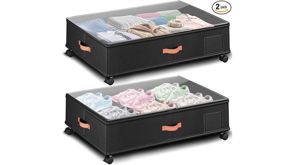 wheeled under bed storage