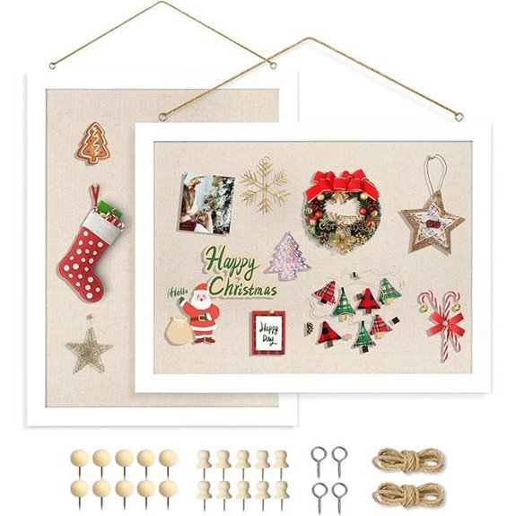 Double-Sided Cork Board 16x12 with Pushpins (White)