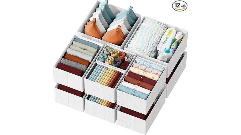 white grey clothes drawer organizer