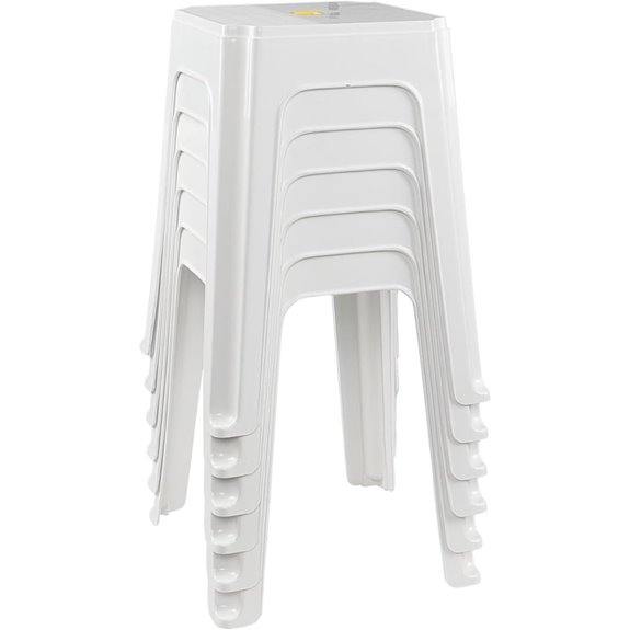 18.7 White Stackable Classroom Stools (6 Pack)