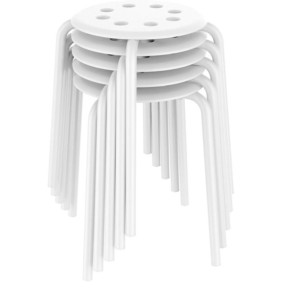 Yaheetech White Stackable Plastic Bar Stools (5 Pack)