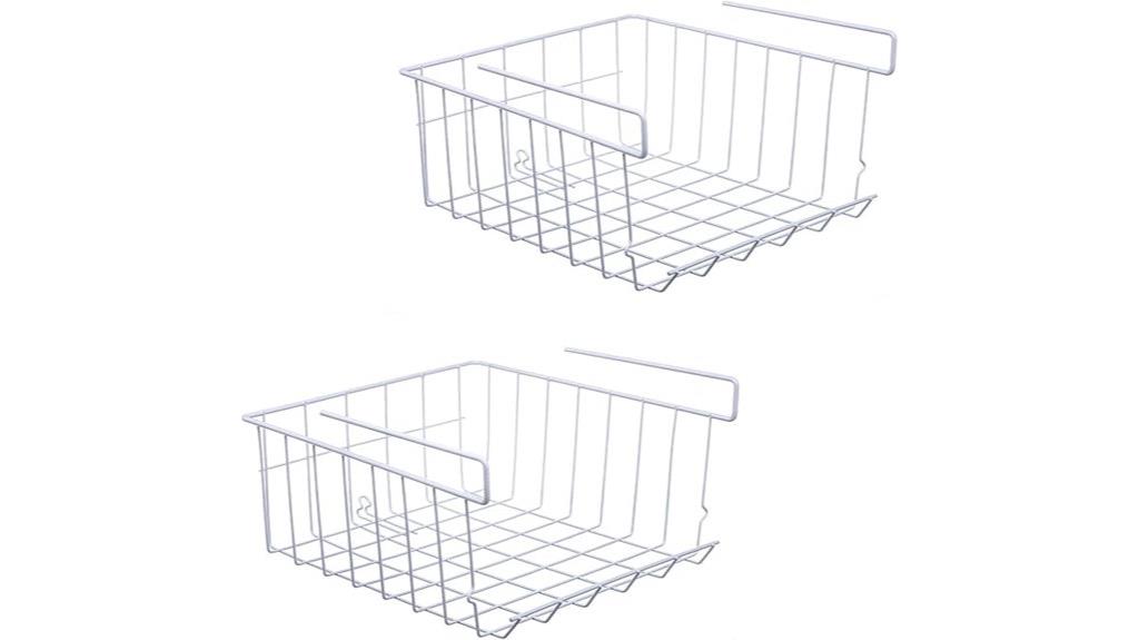 white wire storage baskets