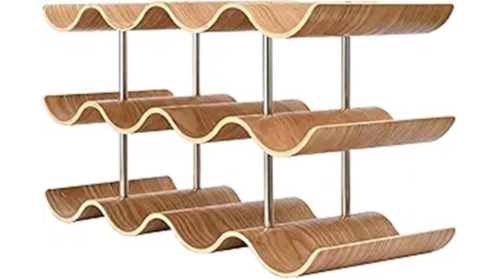 wooden 12 bottle wine rack