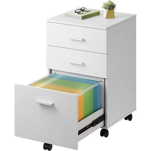 DEVAISE 3-Drawer Rolling Wood File Cabinet
