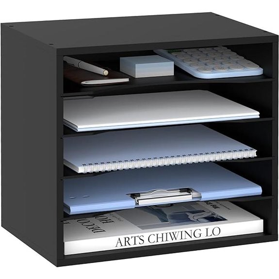SUPEASY 5-Tier Wooden Desk Organizer for Paper