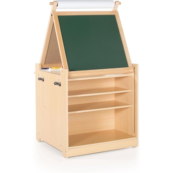 Guidecraft Kids 2-in-1 Wooden Art Desk & Easel