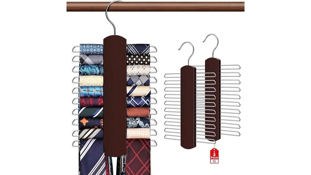 wooden closet tie holders