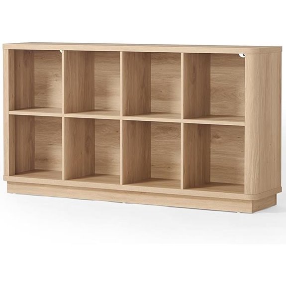 8-Cube Wooden Storage Shelf with Curved Edges