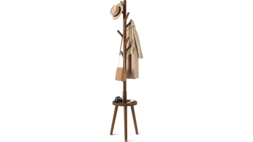 wooden freestanding coat rack