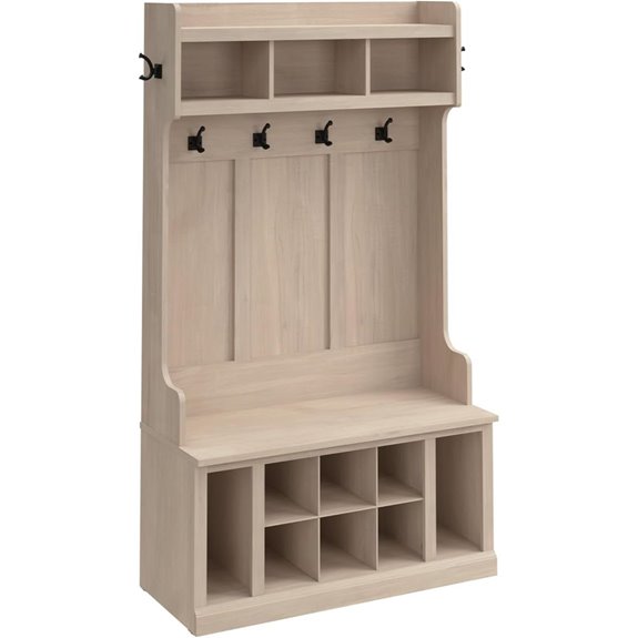 Bush Furniture Woodland Hall Tree & Shoe Storage Bench