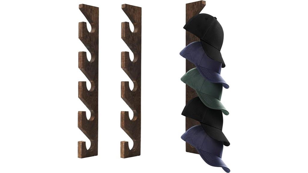 wooden hat rack set