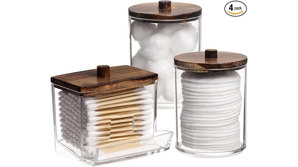 wooden lid q tip dispenser