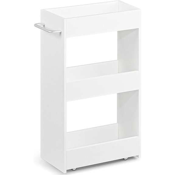 MARTY 3-Tier Wooden Rolling Storage Cart