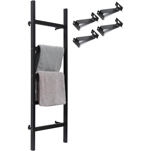 FUIN 57in Wall-Mounted Wooden Quilt Ladder