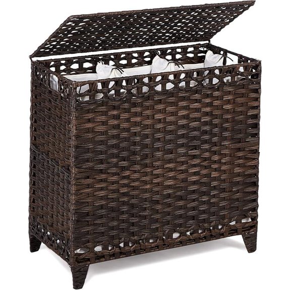 Woven Laundry Hamper with Removable Bags and Handles