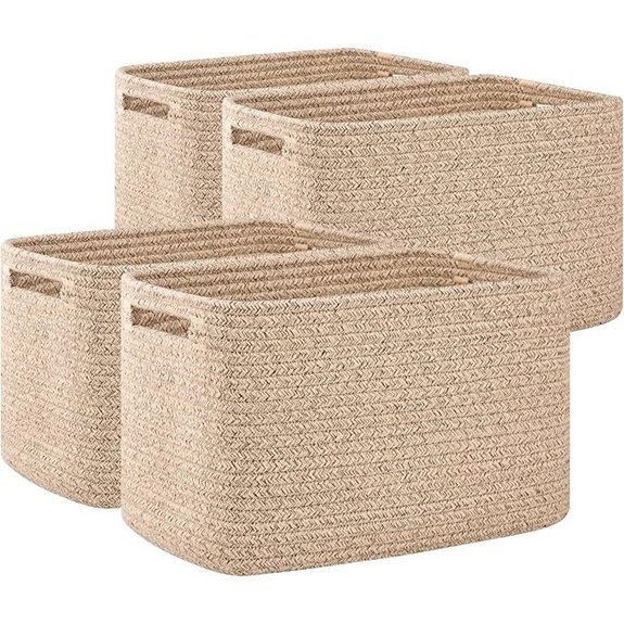 OIAHOMY 4-Pack Woven Storage Baskets with Handles