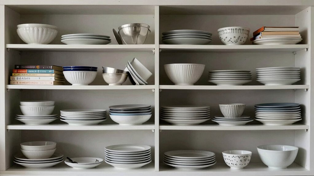 balanced intentional shelf styling