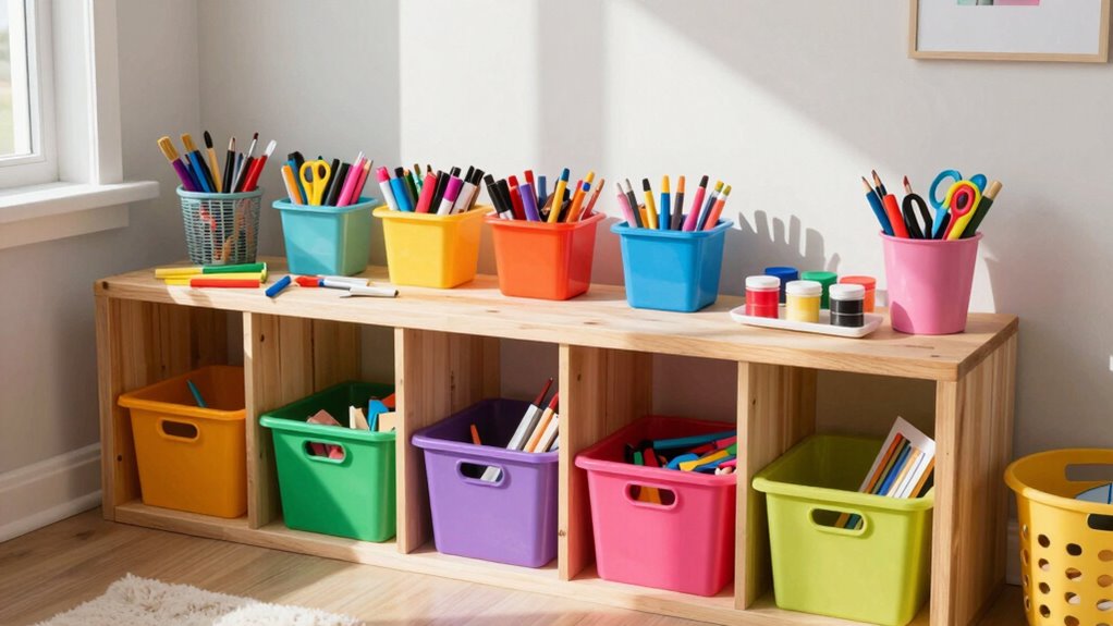 child friendly art supply organization