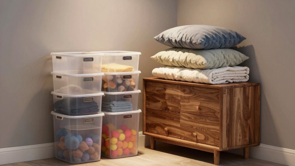 choosing furniture or bins