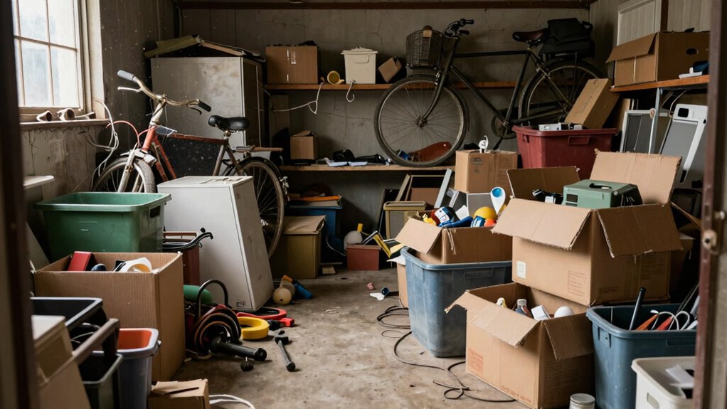 cluttered garage storage habits