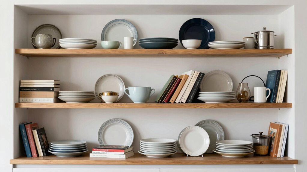 cluttered open shelving solutions