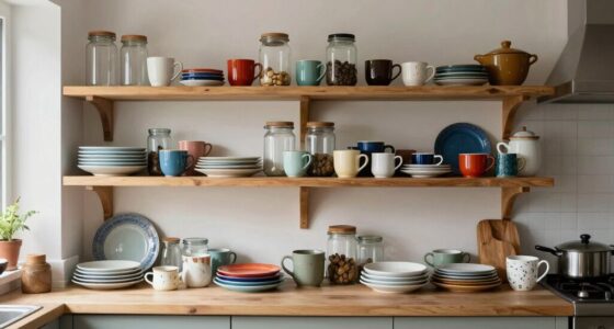 controlled open shelving organization