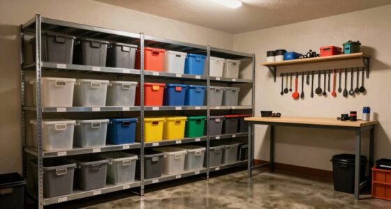create organized basement storage