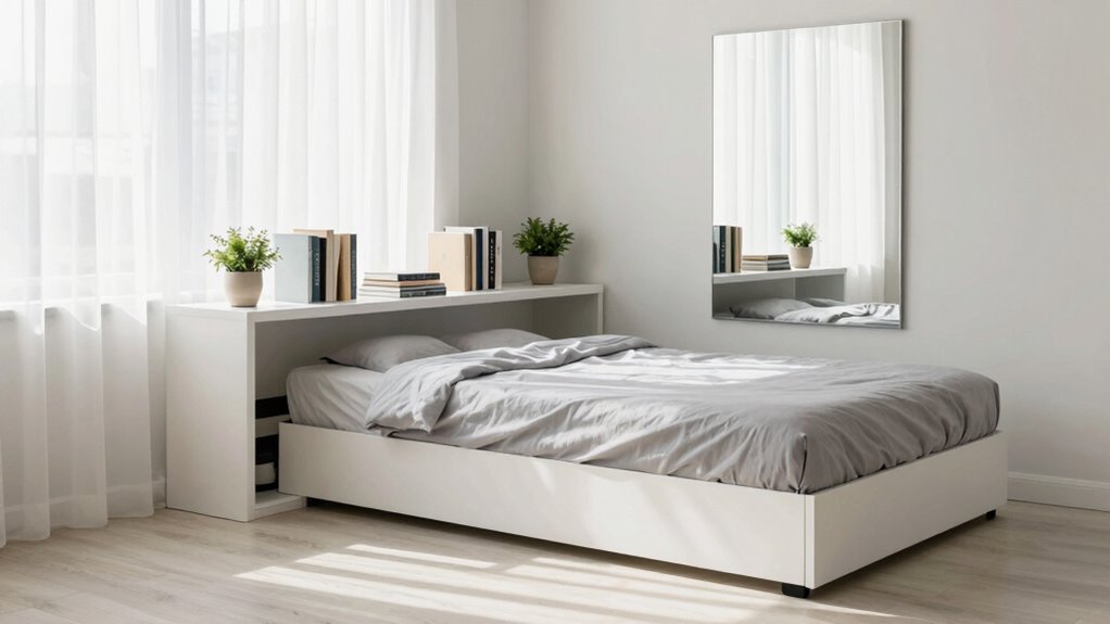 create spacious tiny bedroom illusion