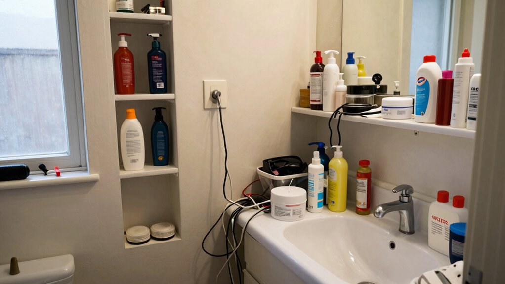 creative storage enhances small bathrooms