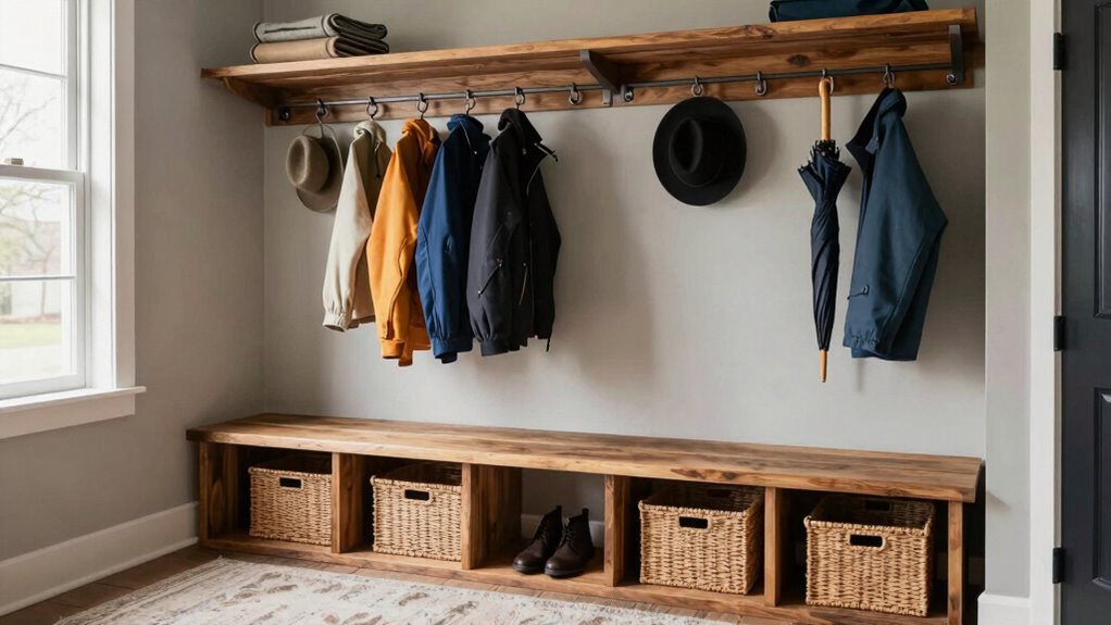 durable organized mudroom bench