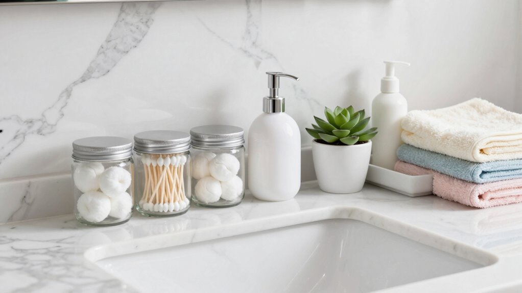 eco friendly minimalist bathroom organization