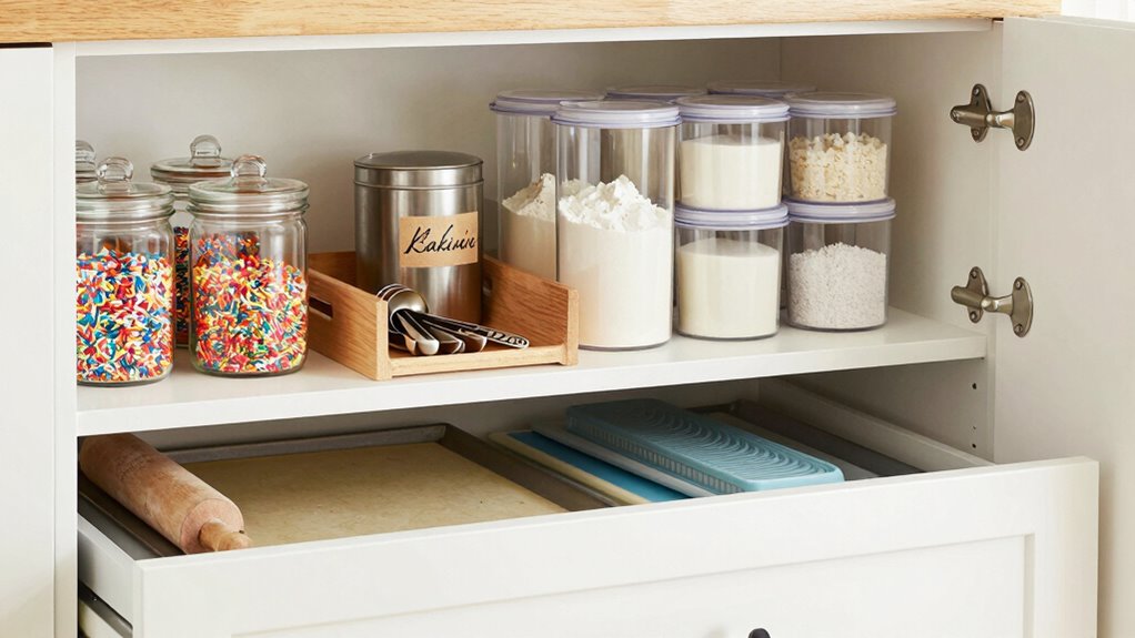 efficient baking supplies storage