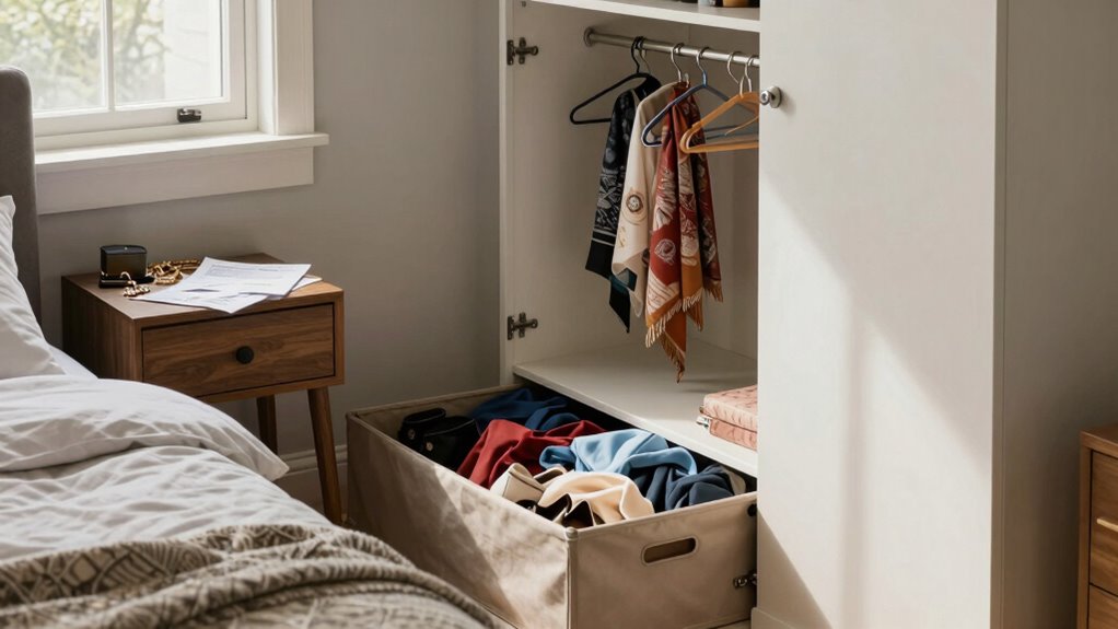 hidden bedroom storage spaces