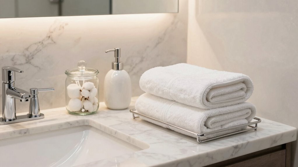 hotel style guest bathroom organization