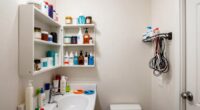 inefficient small bathroom storage