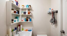 inefficient small bathroom storage